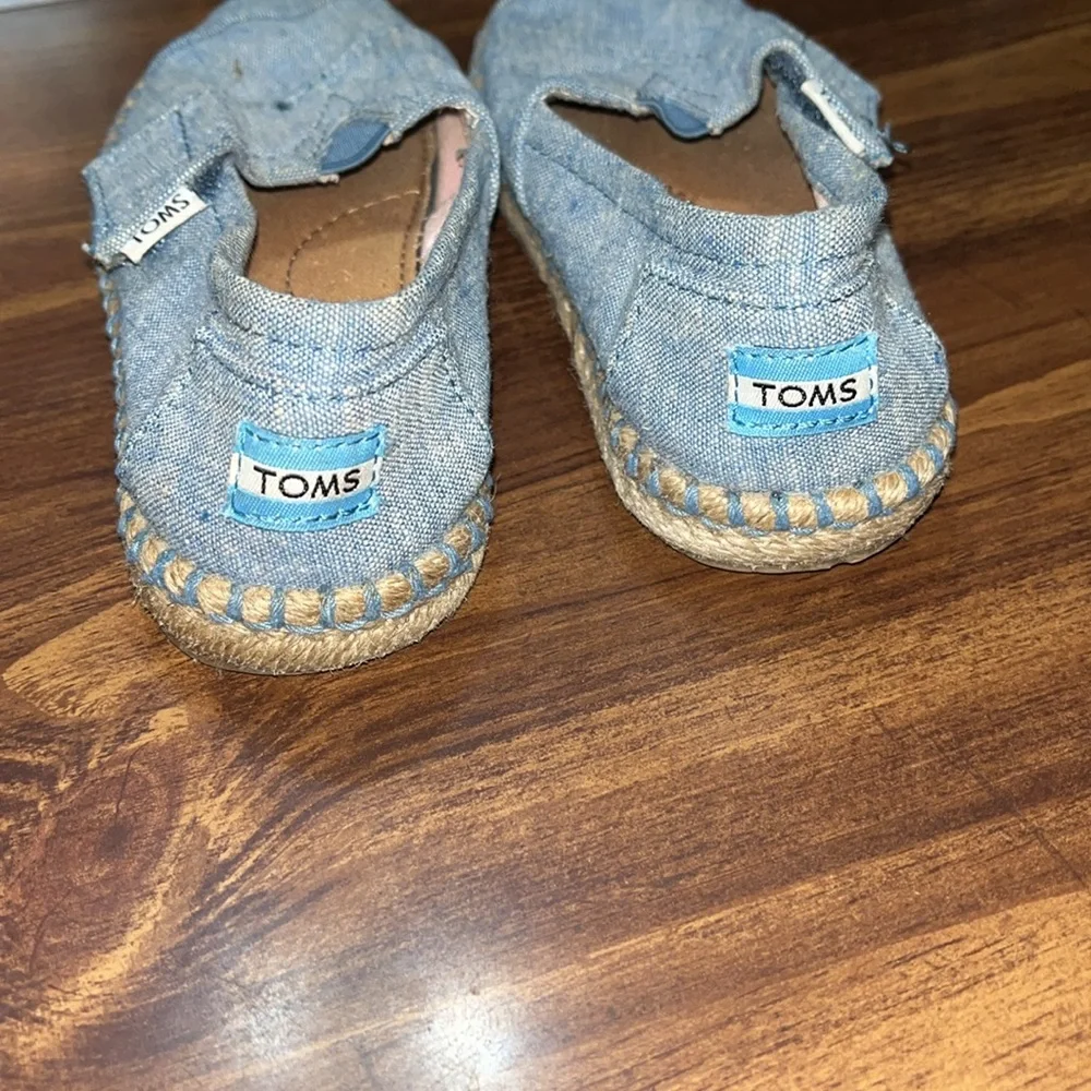 Toms Kids Light Blue Denim Slip-On Moccasins